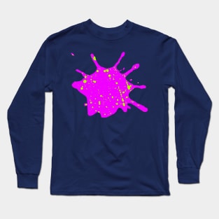 Neon Pink and Green Paint Splatter Long Sleeve T-Shirt